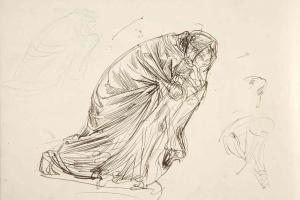 Page from the Sketchbook with Figure Studies - 1894 - 1896