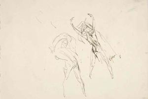 Page from the Sketchbook with Figure Studies - 1894 - 1896