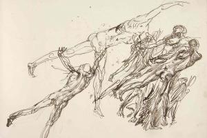 Page from the Sketchbook with Figure Studies - 1894 - 1896
