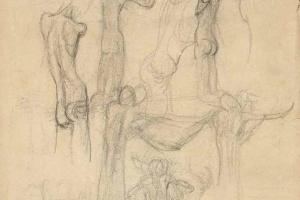 Page from the Sketchbook with Figure Studies - 1898