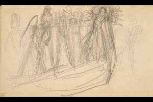 Schetsblad uit Schetsboek met figuurstudies - 1891 - 1898