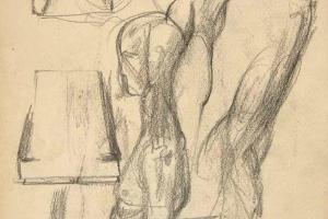 Page from the Sketchbook with Figure Studies - 1898
