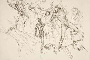 Page from the Sketchbook with Figure Studies - 1894 - 1896