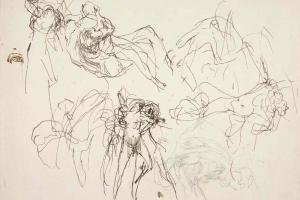 Page from the Sketchbook with Figure Studies - 1894 - 1896