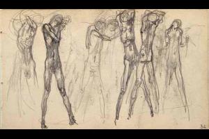 Schetsblad uit Schetsboek met figuurstudies - 1891 - 1898