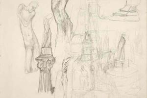 Page from the Sketchbook with Figure Studies - 1894 - 1896