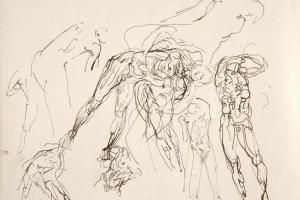 Schetsblad uit Schetsboek met figuurstudies - 1894 - 1896