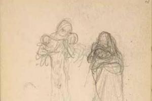 Schetsblad uit Schetsboek met figuurstudies - 1891 - 1898