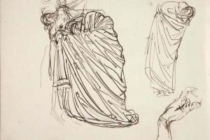 Page from the Sketchbook with Figure Studies - 1894 - 1896