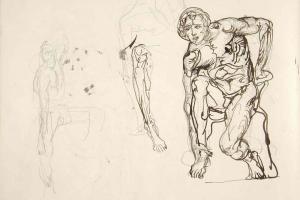 Page from the Sketchbook with Figure Studies - 1894 - 1896