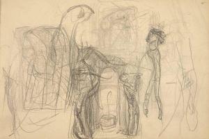 Page from the Sketchbook with Figure Studies - 1898