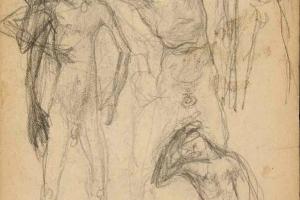 Page from the Sketchbook with Figure Studies - 1891 - 1898