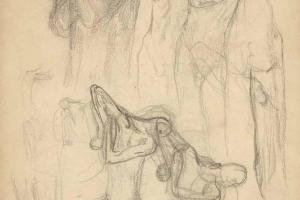 Schetsblad uit Schetsboek met figurenstudies - 1898