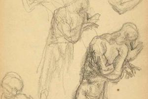 Schetsblad uit Schetsboek met figuurstudies - 1891 - 1898