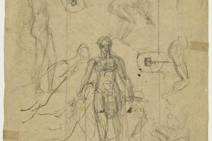 Schetsblad met figurencomposities (verso) - 1886 - 1888
