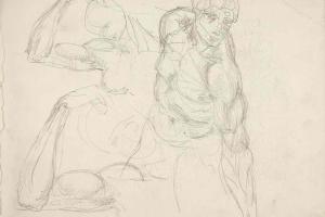 Schetsblad uit Schetsboek met figuurstudies - 1894 - 1896