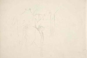 Page from the Sketchbook with Figure Studies - 1894 - 1896