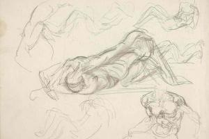 Page from the Sketchbook with Figure Studies - 1894 - 1896