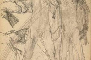 Schetsblad uit Schetsboek met figuurstudies - 1891 - 1898