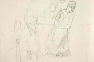 Page from the Sketchbook with Figure Studies - 1894 - 1896