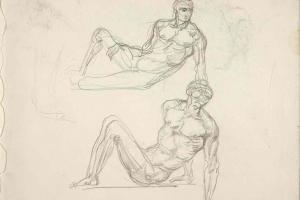 Schetsblad uit Schetsboek met figuurstudies - 1894 - 1896