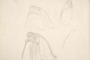 Page from the Sketchbook with Figure Studies - 1894 - 1896