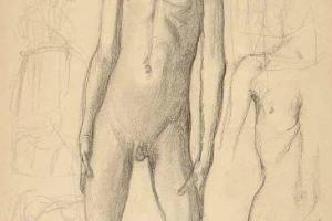 Page from the Sketchbook with Figure Studies - 1898