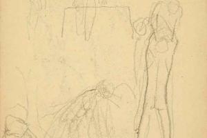 Page from the Sketchbook with Figure Studies - 1891 - 1898