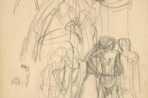 Page from the Sketchbook with Figure Studies - 1898