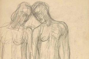 Schetsblad uit Schetsboek met figurenstudies - 1898