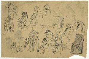 Schetsblad met figurencomposities (recto) - 1886 - 1888