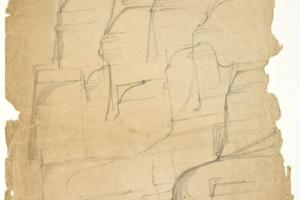 Study in profile for the Fountain with Kneeling Youths (verso: Studies of Legs and a Portrait of a Man) - 1927 - 1930