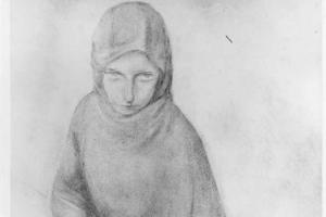 Meisjesfiguur, ten halve lijve [recto: Vrouw] - 1919