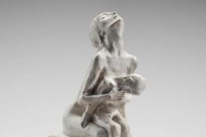 Moeder beweent haar dood kind - 1886
