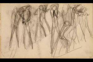 Schetsblad uit Schetsboek met figuurstudies - 1891 - 1898