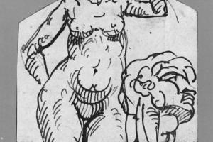 Schetsblad met twee naaktstudies - circa 1883 - 1888