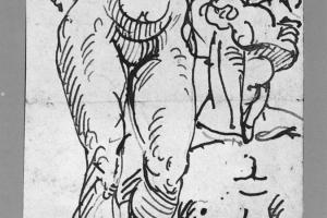 Sketch with two nude studies - circa 1883 - 1888
