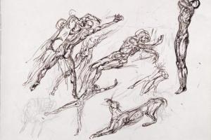 Page from the Sketchbook with Figure Studies - 1894 - 1896