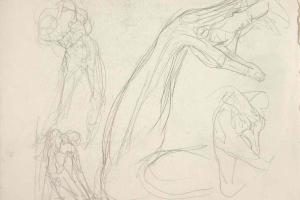 Schetsblad uit Schetsboek met figuurstudies - 1894 - 1896
