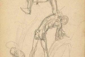 Page from the Sketchbook with Figure Studies - 1891 - 1898