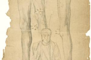 Studies of Legs and a Portrait of a Man (recto: Study in profile for the Fountain with Kneeling Youths) - 1927 - 1930