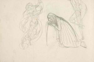 Page from the Sketchbook with Figure Studies - 1894 - 1896