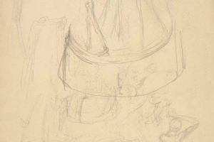 Page from the Sketchbook with Figure Studies - 1898