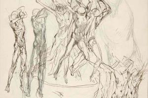 Page from the Sketchbook with Figure Studies - 1894 - 1896