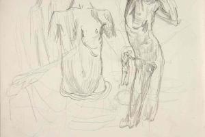 Schetsblad uit Schetsboek met figuurstudies - 1894 - 1896