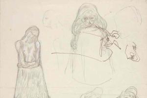 Page from the Sketchbook with Figure Studies - 1894 - 1896
