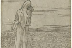Moeder met kind in de armen (verso: De metser) - December 25 1889