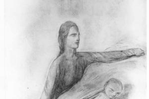 Woman and Lying Child - 1917