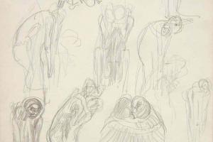Schetsblad uit Schetsboek met figuurstudies - 1894 - 1896