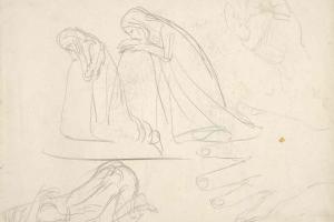 Page from the Sketchbook with Figure Studies - 1894 - 1896